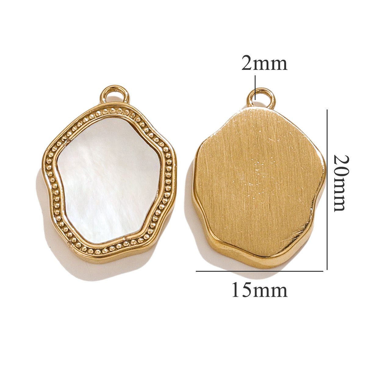 1 Piece Niche Retro Style Irregularity Shape Stainless Steel  Gold Color Women's Pendant 